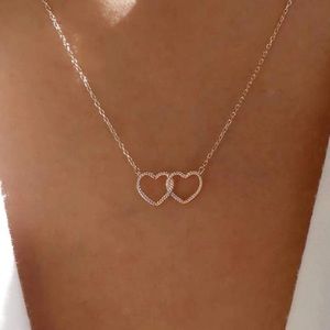 3/$30 Double Heart Charm Necklace